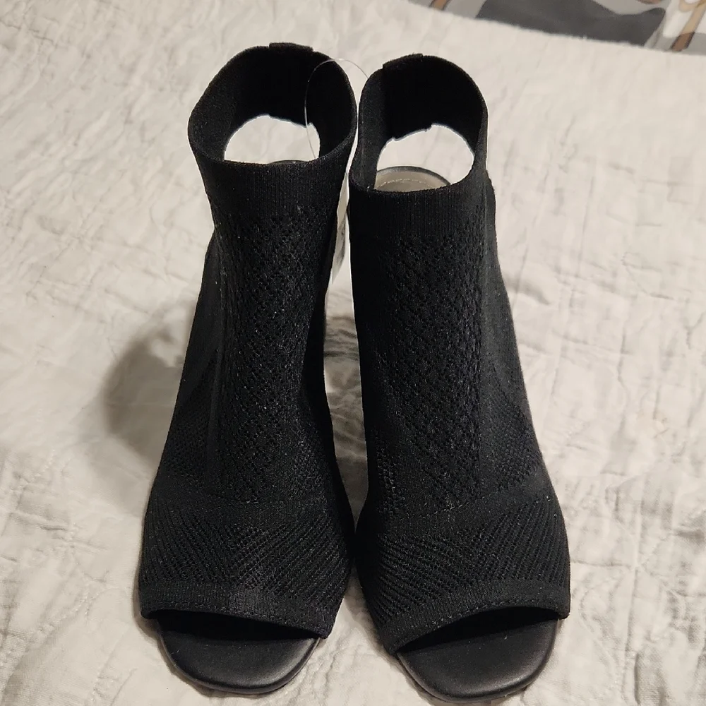 Impo Black Mesh Heeled Booties - Picture 2 of 4